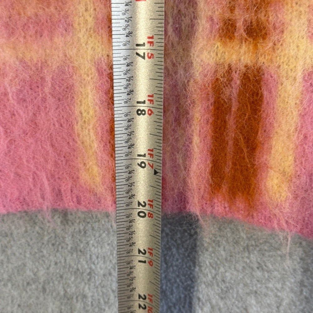 Wild Fable Plaid Full Zip Cardigan Sweater Y2K Medium Pink Excellent Cropped - Picture 9 of 10